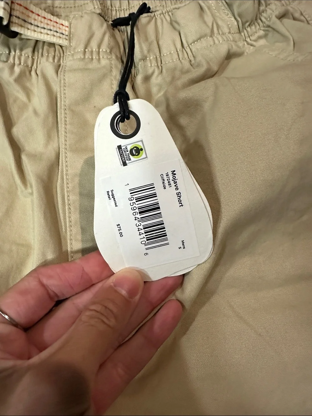 NWT PRANA Men's Casual Beige Drawstring Mojave Shorts SIZE SMALL